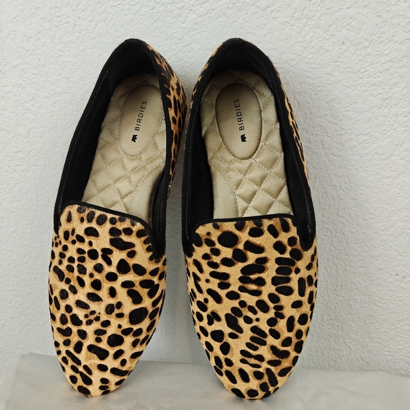 Birdies The Starling Leopard Slip On Genuine Calf hair Loafers Size 8.5 Women's - Picture 13 of 14